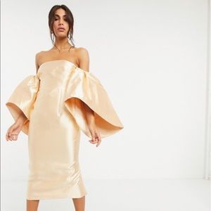 ASOS  structured midi dress with extreme sleeve